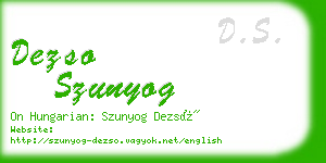 dezso szunyog business card